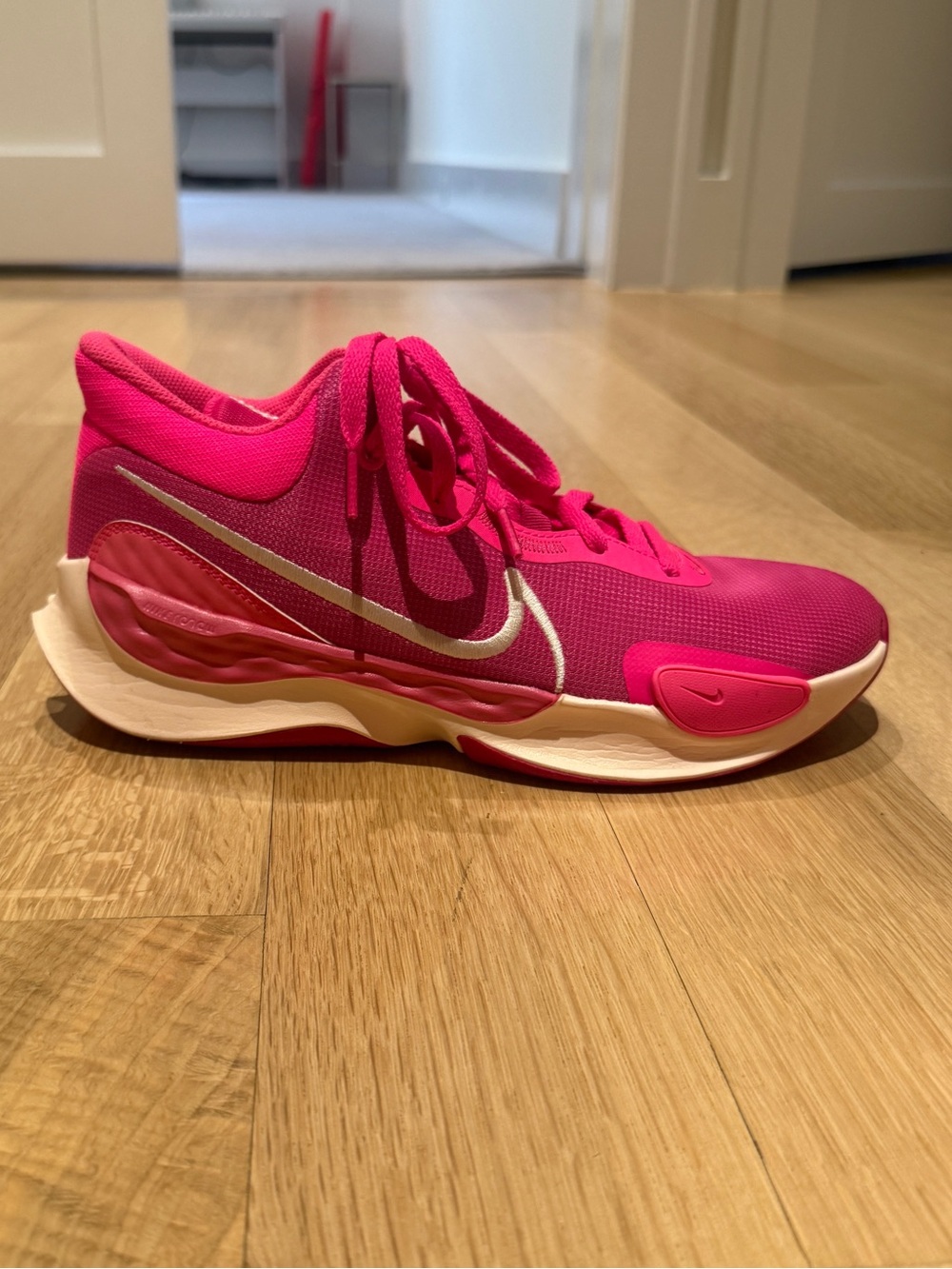 Nike Women’s Hot Pink Athletic Training Shoes with White Swoosh